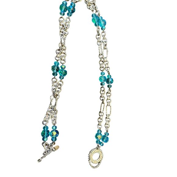 Kirks Folly Toggle Clasp Silver Necklace & Aurora Borealis Crystal Beads. - Picture 10 of 15